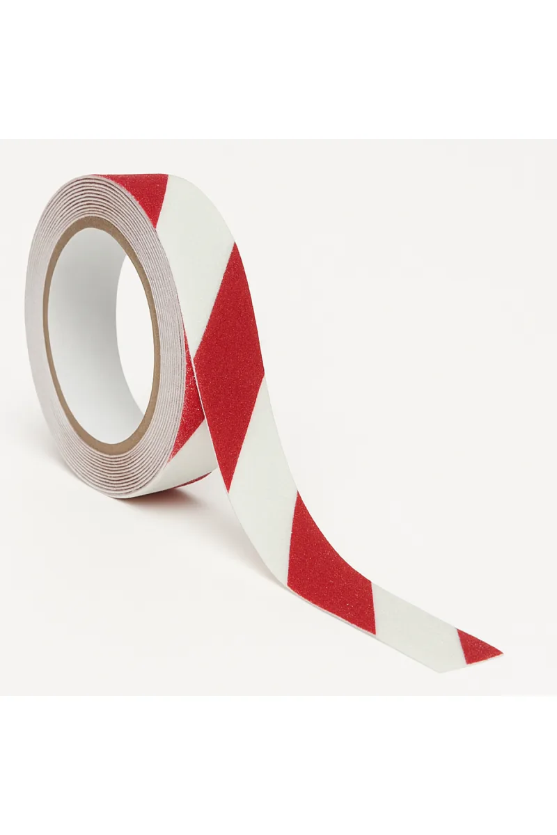 Beyaz-kırmızı Merdiven Kaydırmaz Bant (25 mmx25 mt)