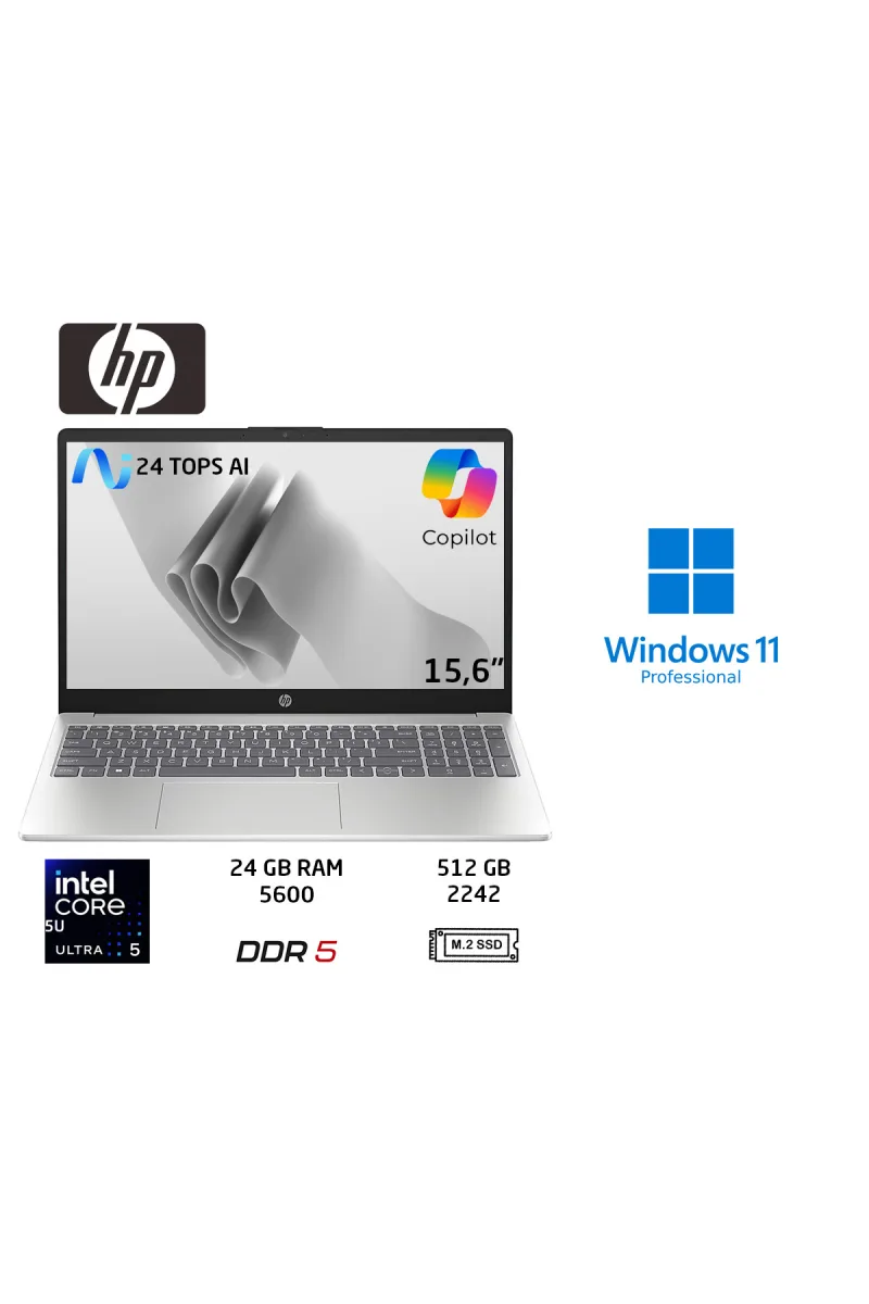 AI 15 Intel Core Ultra 5 225U 24GB 512GB SSD W11 PRO 15.6" D51E0EA Duddi