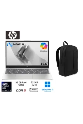 AI 15 Intel Core Ultra 5 225U 32GB 512GB SSD W11 PRO 15.6" D51E0EA Duddi Çanta