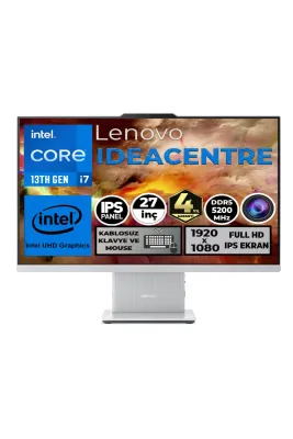 IdeaCentre 27IRH9 i7-13620H 32GB 2TB SSD 27" FHD W11P Beyaz All In One Pc F0HM004JTR 017