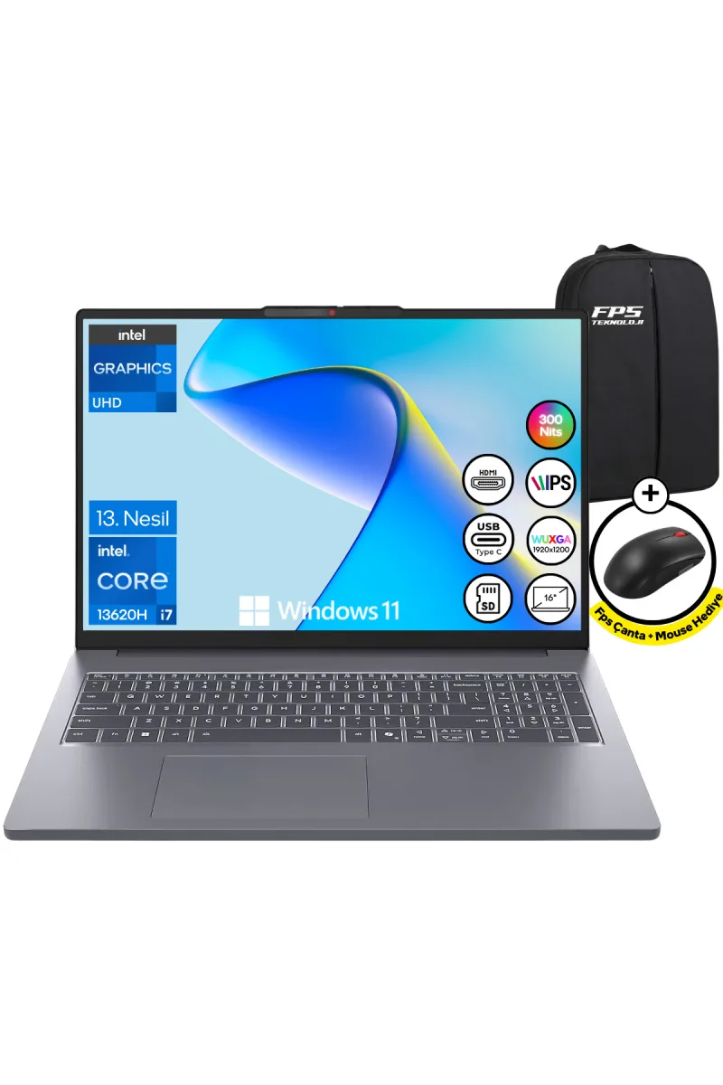 Ideapad Slim 3 İ7-13620H 16GB RAM 1TB SSD 16" FHD IPS WUXGA W11 Taşınabilir Bilgisayar