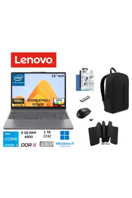 Slim 3 16IRH10 IntelCore I5 13420H 8GB 1TB SSD W11 PRO 16” 83K20077TR Duddi Çanta+Mouse++