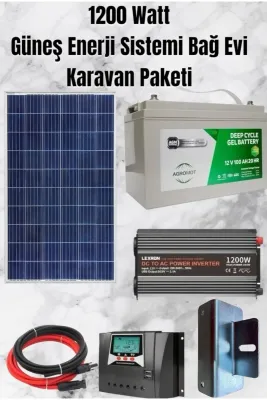 1200 WATT TV, Aydınlatma Güneş Enerji Sistemi Paketi Bağ Evi Ve Karavan Solar Sistem