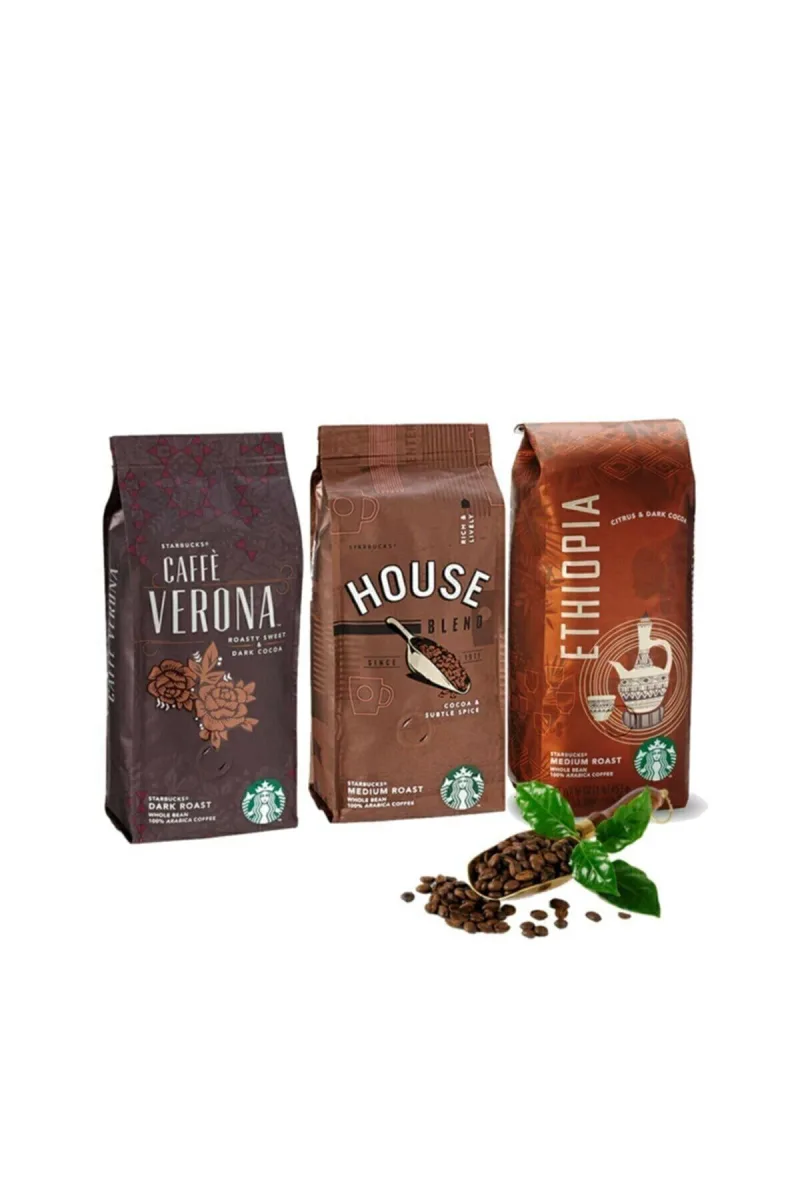 3x250 Gr Çekirdek Kahve Seti ( Caffe Verona, House, Ethiopia)