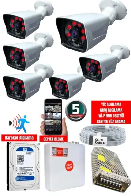 6 Kameralı 5 MP Sony Fulhan Gece Görüşlü, Dış Mekan Mekan Kamera Sistemi