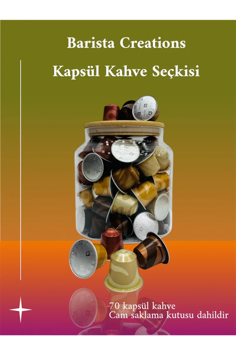 Barista Creations Seri 7 Kutu (70 Kapsül) + Cam Saklama Kutusu Hediye