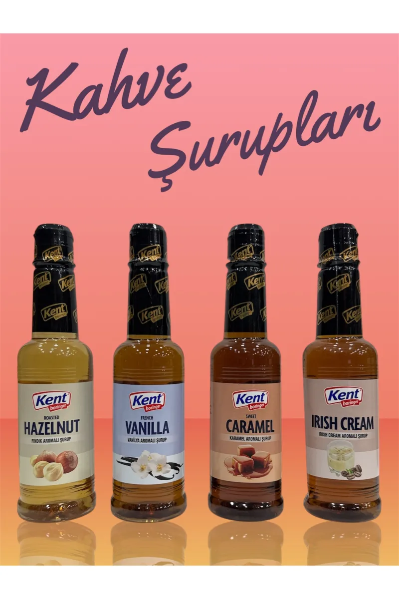 Boringer Lezzetli Tatlar Serisi Karamel - Vanilya - Irish - Hazelnut Kahve Şurupları 4 lü