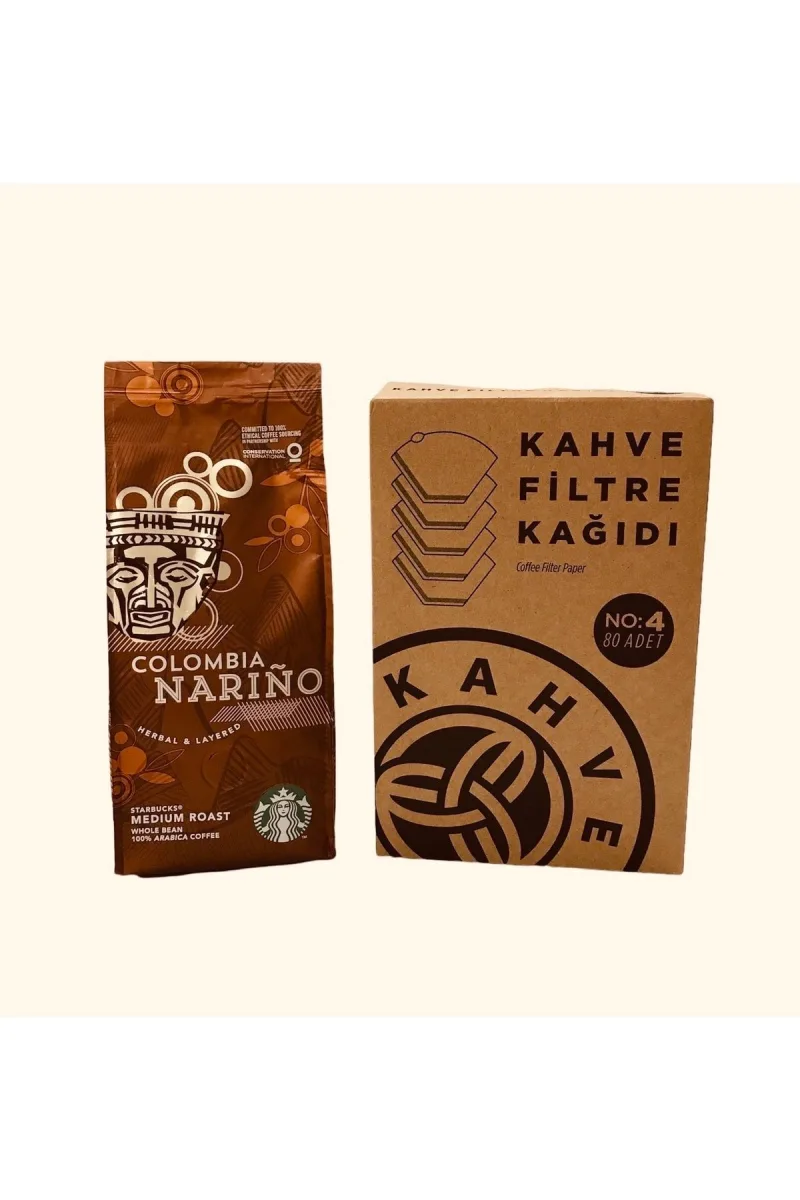 Colombia Öğütülmüş Filtre Kahve 250 Gr + Filtre Kahve Kağıdı 1x4 80li