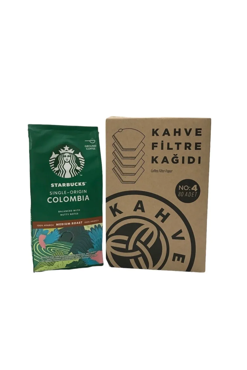 Colombia Origin Öğütülmüş Filtre Kahve 200 Gr + Filtre Kahve Kağıdı 1x4 80li