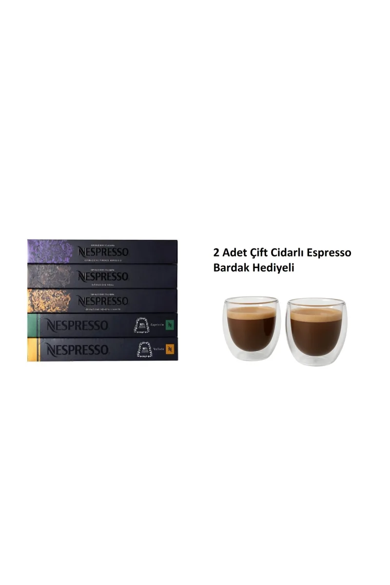 Dengeli Italian Tatlar Serisi 5'li Set + 2 Adet 80ml Espresso Bardak Hediyeli