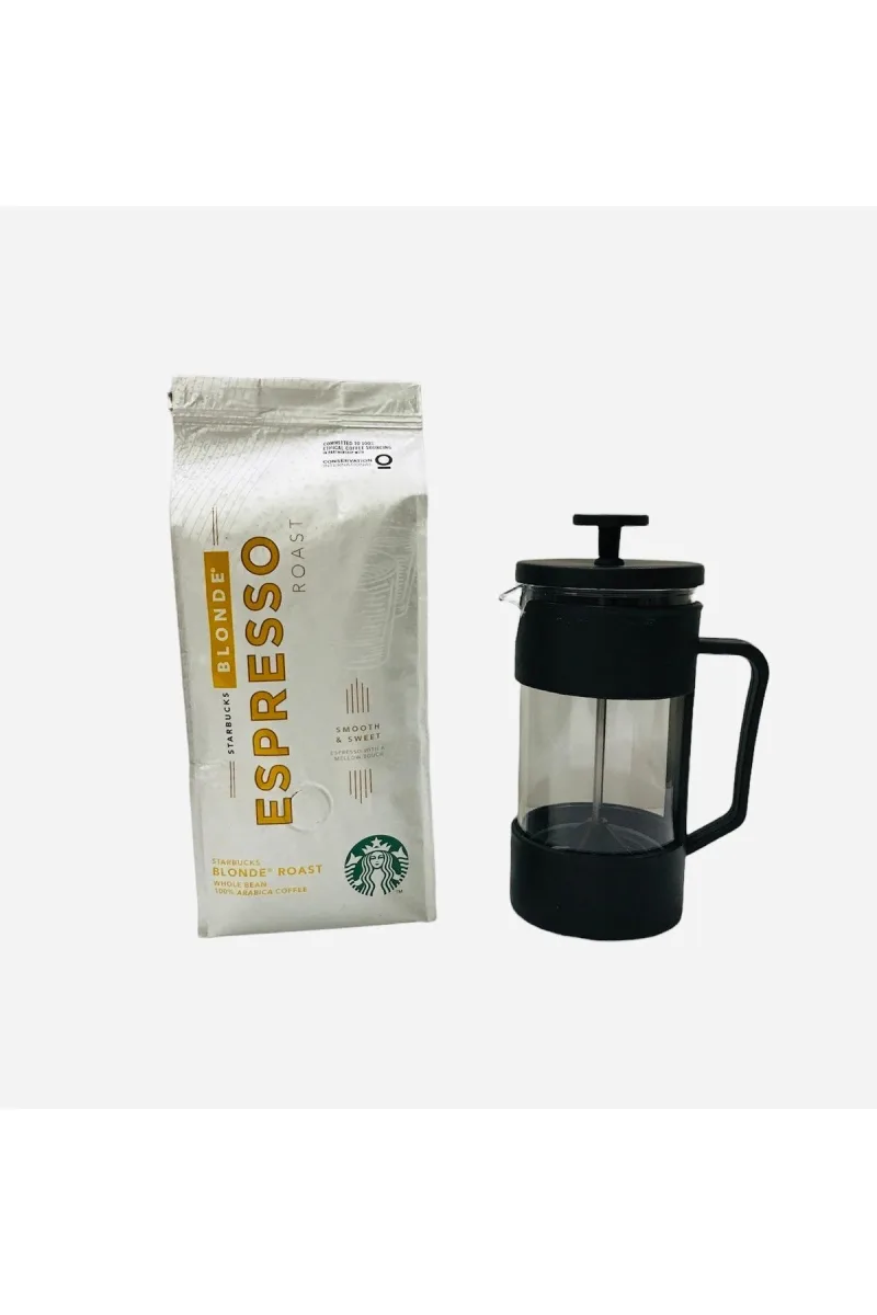 Espresso Blonde French Press Öğütülmüş 250 G + French Press Demlik 350ml