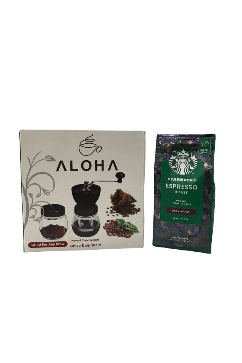 Espresso Çekirdek Kahve 250 Gr + Seramik Kahve Öğütücü Değirmen Ayarlı