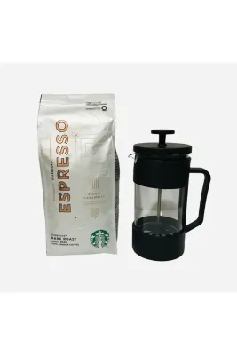 Espresso Roast French Press Öğütülmüş 250 G + French Press Demlik 350ml