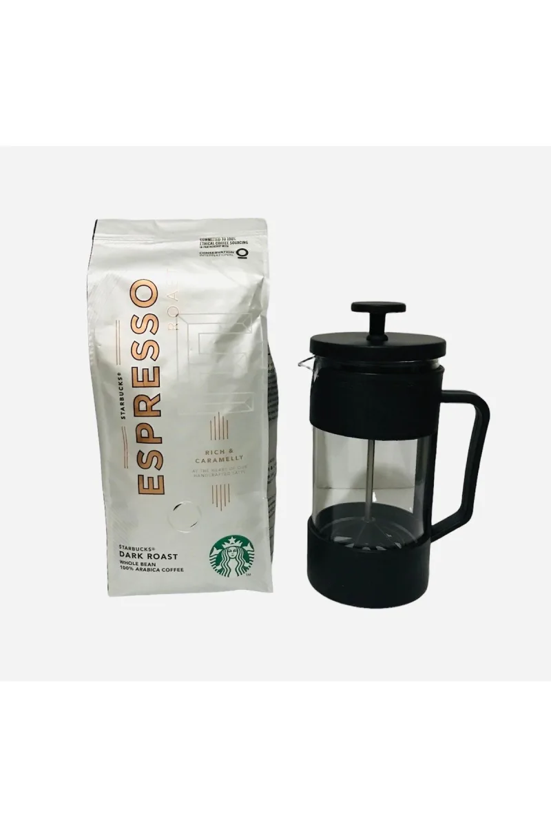 Espresso Roast French Press Öğütülmüş 250 G + French Press Demlik 350ml