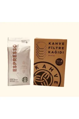 Espresso Roast Öğütülmüş Filtre Kahve 250 Gr + Filtre Kahve Kağıdı 1x4 80li