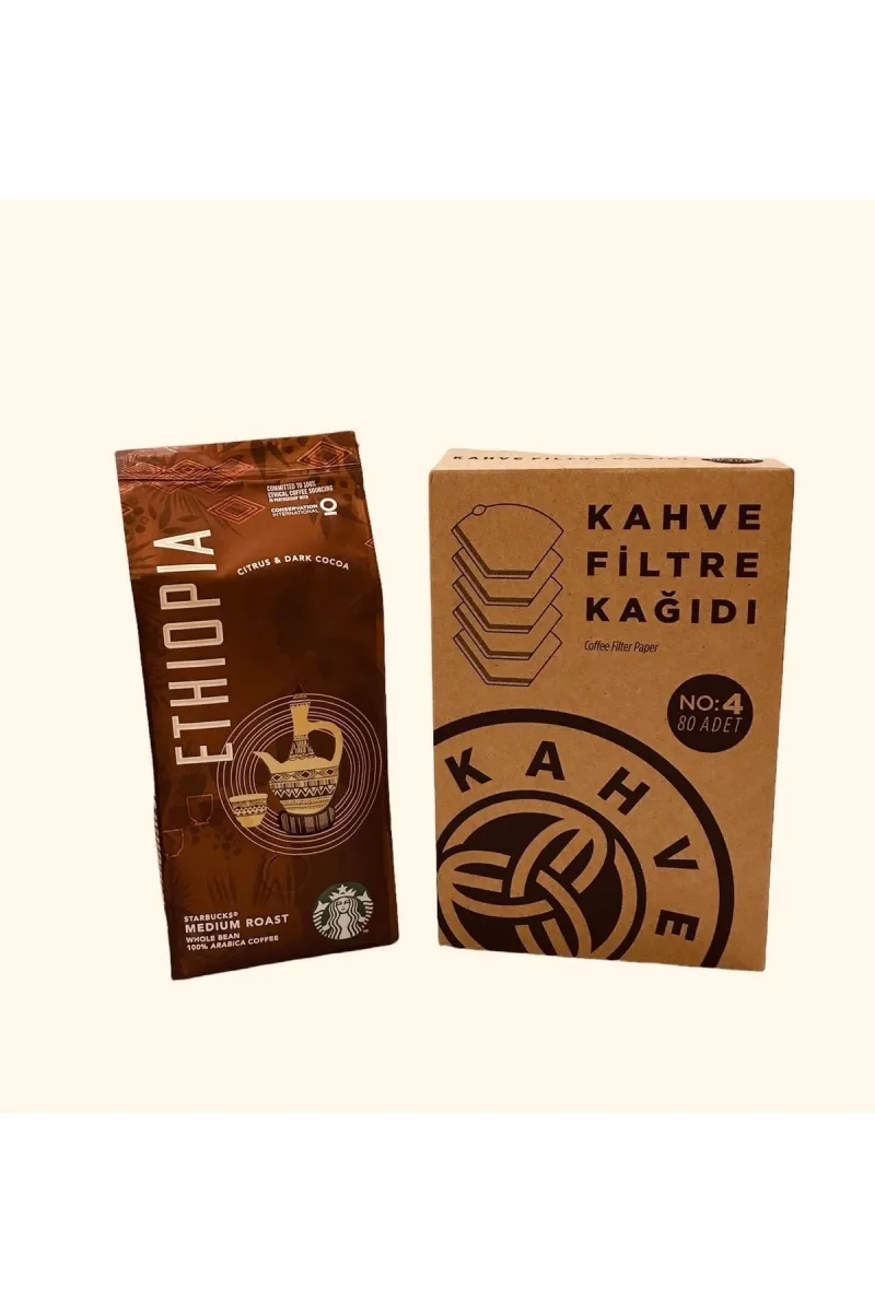 Ethiopia Öğütülmüş Filtre Kahve 250 Gr + Filtre Kahve Kağıdı 1x4 80li