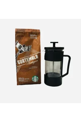 Guatemala French Press Öğütülmüş 250 G + French Press Demlik 350ml