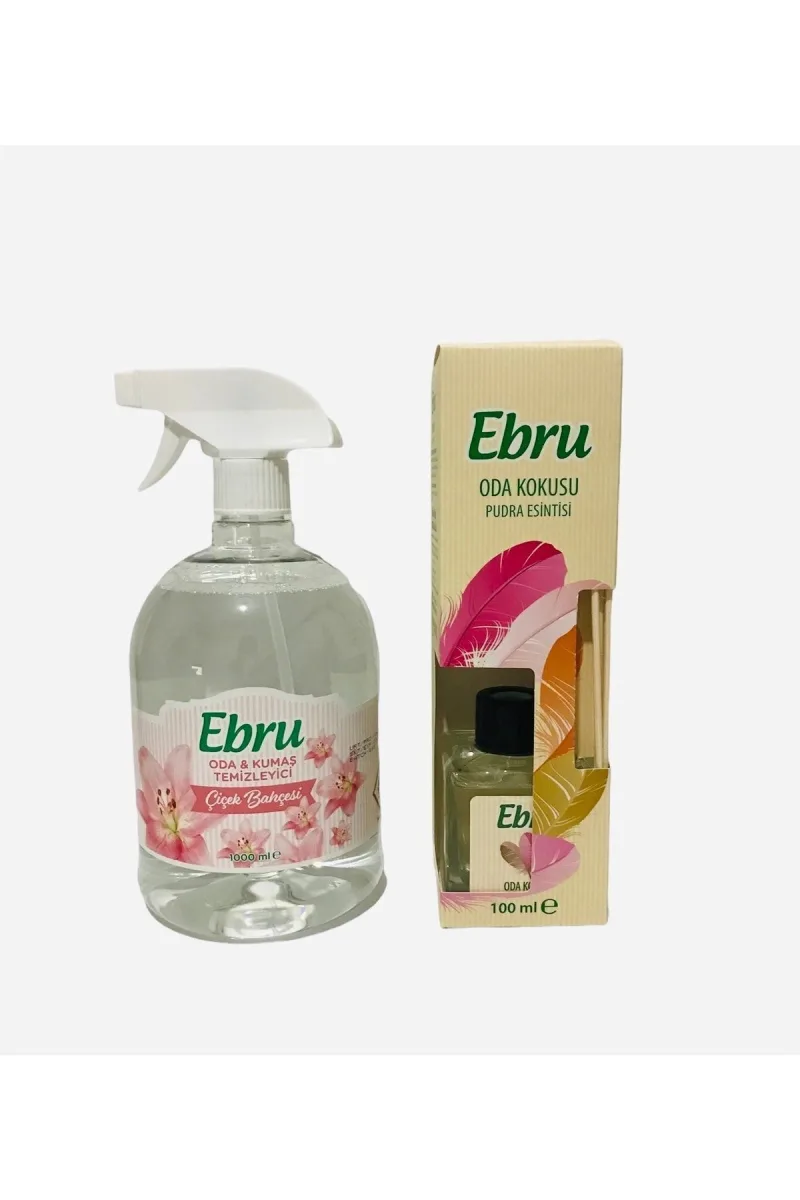 Hijyenik Oda Kumaş Kokusu Çiçek Bahçesi 1000 Ml + Bambu Çubuklu Pudra Oda Kokusu 100ml