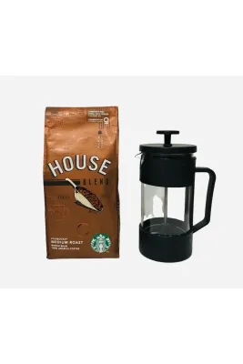 House Blend French Press Öğütülmüş 250 G + French Press Demlik 350ml