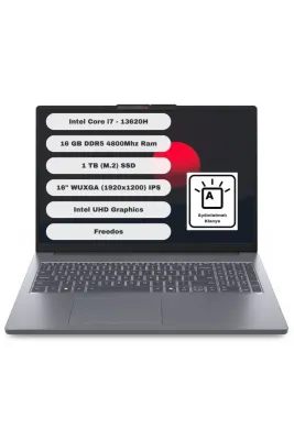 IdeaPad Slim 3 16IRH10 Intel Core i7 13620H 16GB 1TB SSD Freedos 16" FHD 83K2001VTR