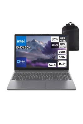 Ideapad Slim 3 i5-13420H 16GB 512 GBSSD Intel UHD 15.3" Freedos + Sırt Ç. 83K1004ETRHMF14