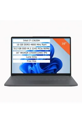 Ideapad Slim 3 Intel Core I7-13620H 16 GB Ram 512 GB SSD 16" Wuxga 83K2001WTR