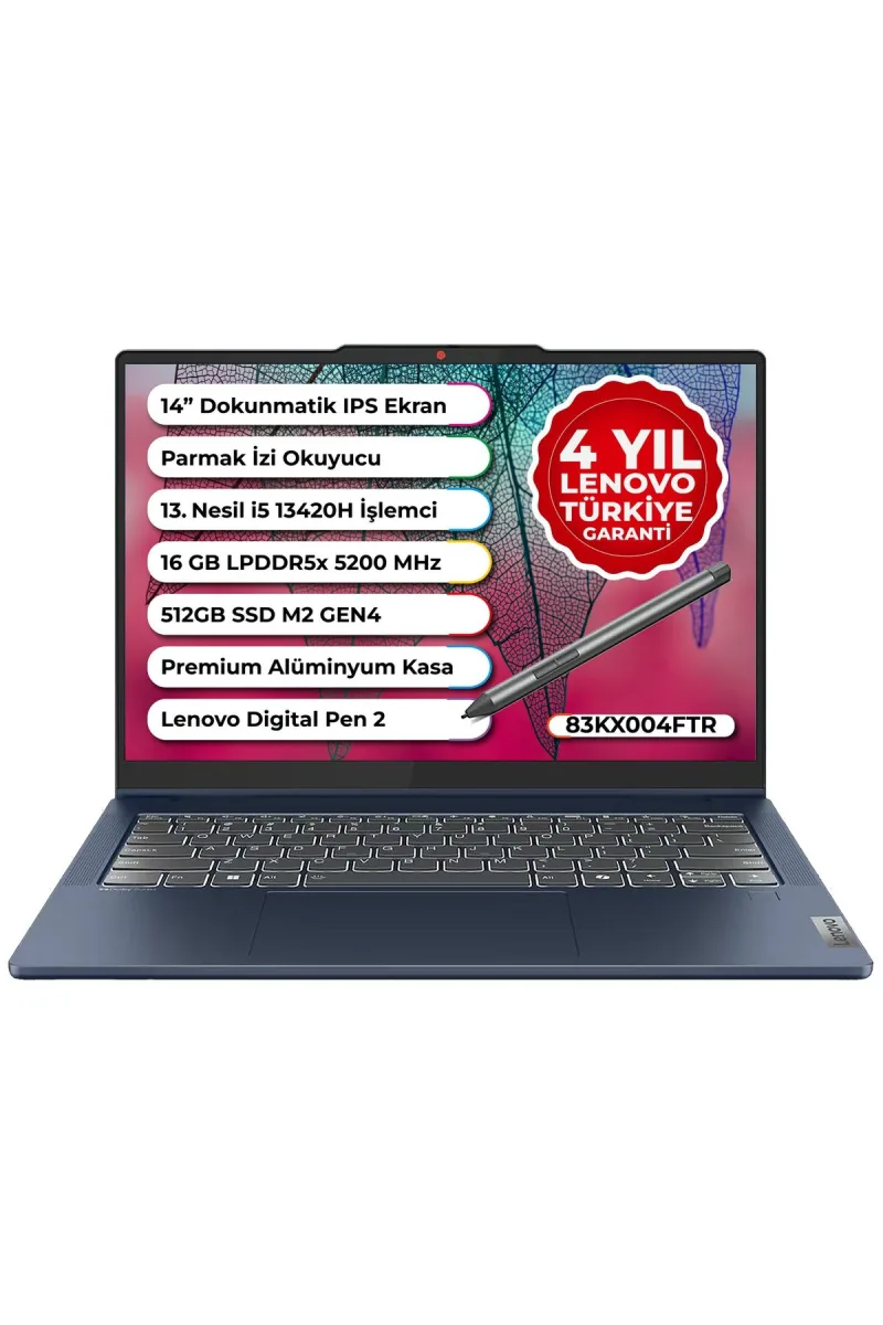 IdeaPad Slim 5 Case 2 in 1 İntel Core i5-13420H 16GB 512GB SSD Freedos 14" WUXGA Laptop 83KX004FTR