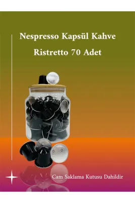 italiana Ristretto Kapsül Kahve 70 Adet + Cam Saklama Kavanozu Hediye