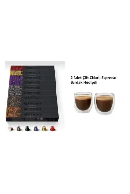 Italyan Ilham Seçimi 10 Kutu (100 KAPSÜL) + 2 Adet 80ml Espresso Bardak Hediyeli