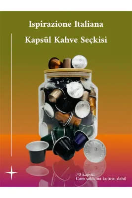 Italyan Ilham Seçimi 7 Kutu (70 KAPSÜL) + Cam Saklama Kutusu Hediye