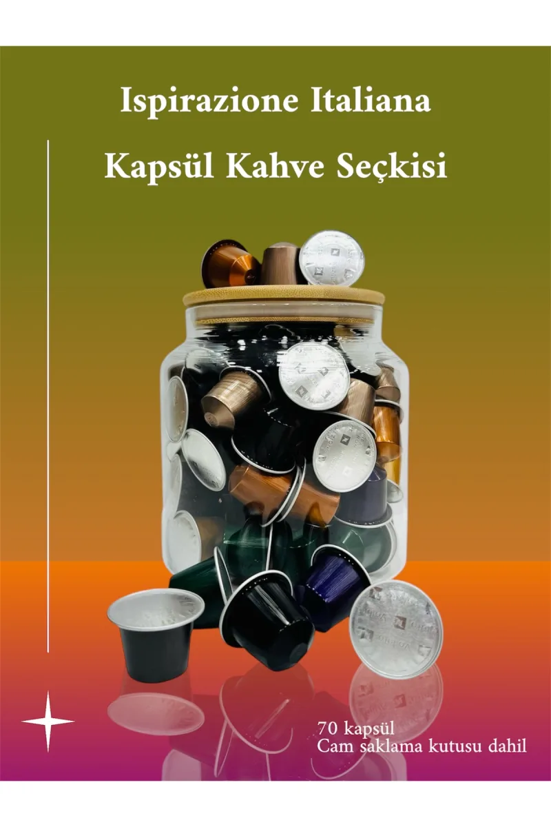 Italyan Ilham Seçimi 7 Kutu (70 KAPSÜL) + Cam Saklama Kutusu Hediye