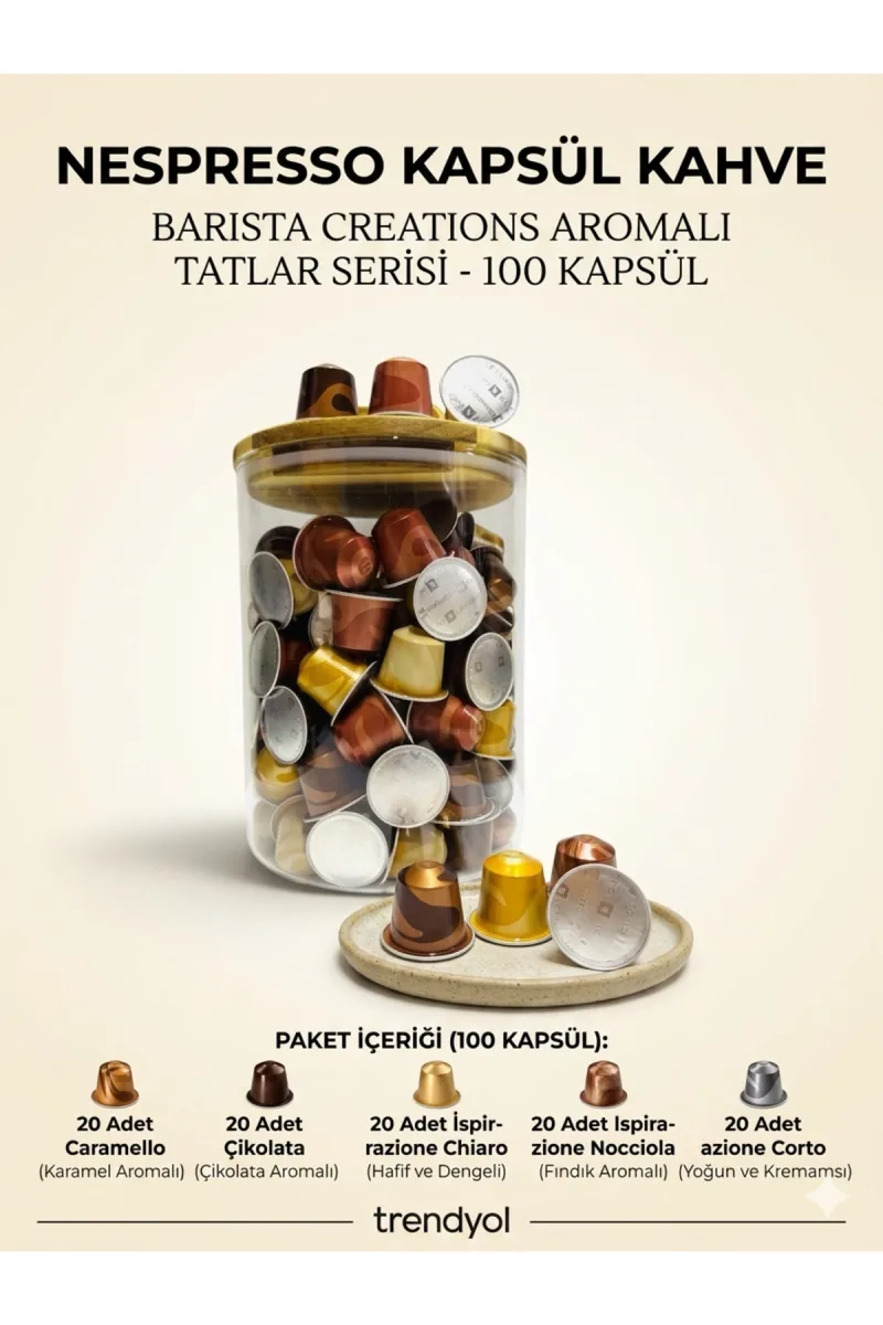 Kapsül Kahve Barista Creations Seri 100 lü + Kutu Hediyeli