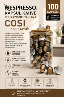 Kapsül Kahve Cosi 100 Kapsül + Kutu Hediyeli
