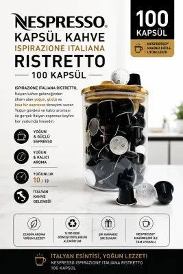 Kapsül Kahve Rıstretto 100 Kapsül + Kutu Hediyeli