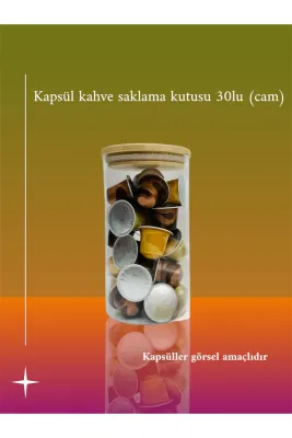 Kapsül Kahve Saklama Kutusu 30lu Cam