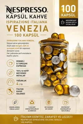 Kapsül Kahve Venezia 100 Kapsül + Kutu Hediyeli
