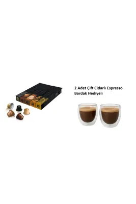 Mükemmel Sütlü Tatlar Serisi Kapsül Kahve 5’li Set + 2 Adet 80ml Espresso Bardak Hediyeli