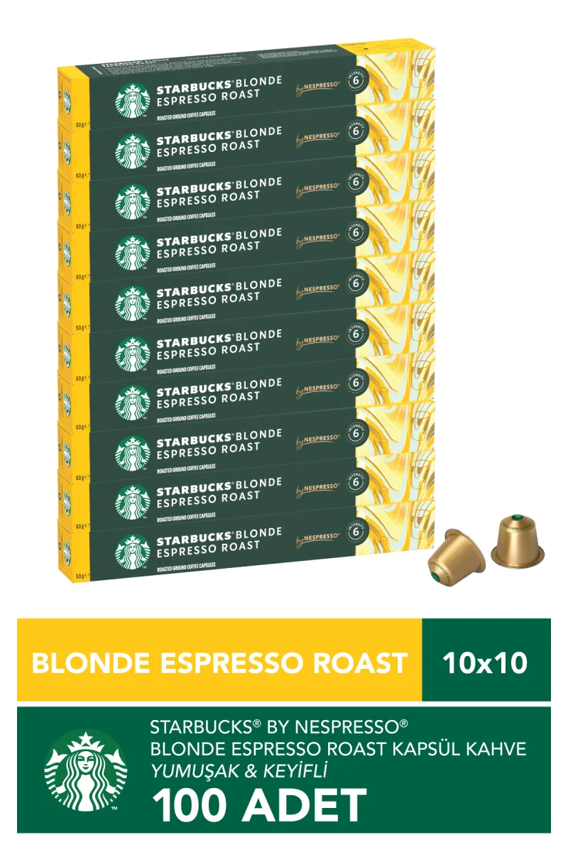 Nespresso Uyumlu Kapsül By Nespresso Blonde Espresso Kapsül Kahve 10 X 10 adet
