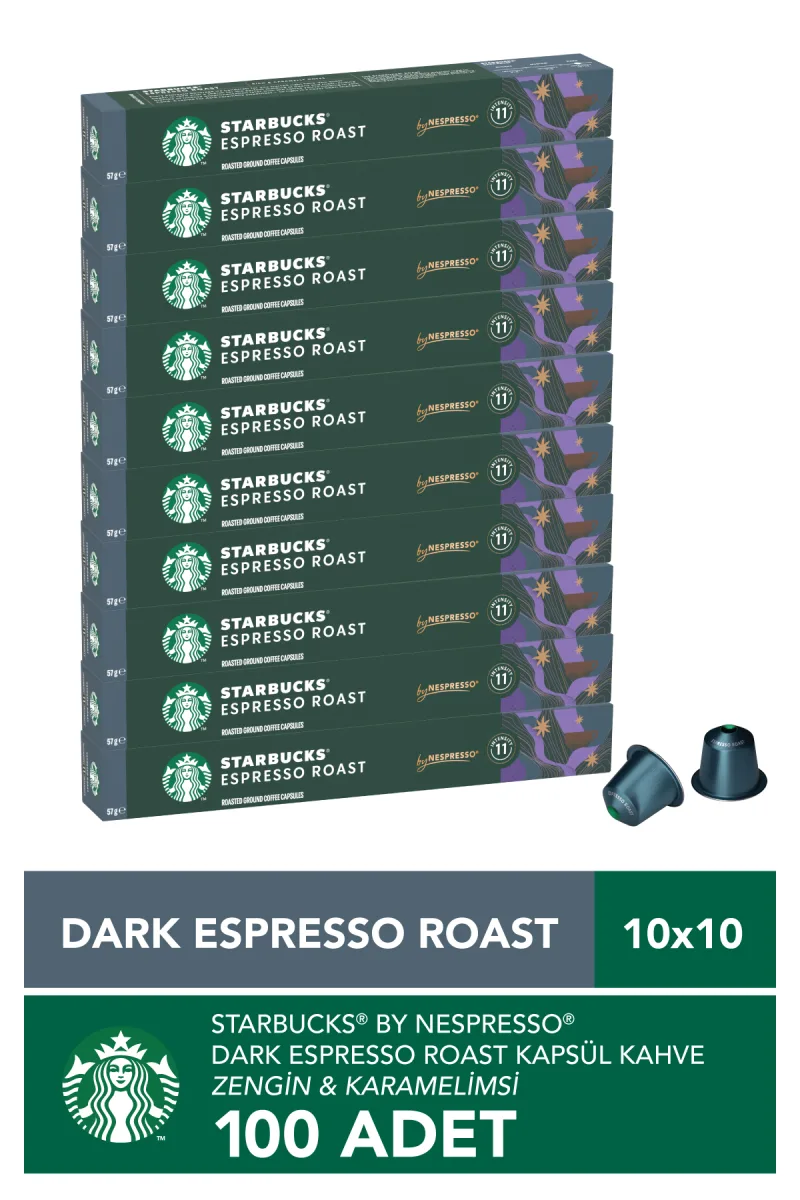 Nespresso Uyumlu Kapsül By Nespresso Dark Espresso Roast Kapsül Kahve 10 X 10 adet