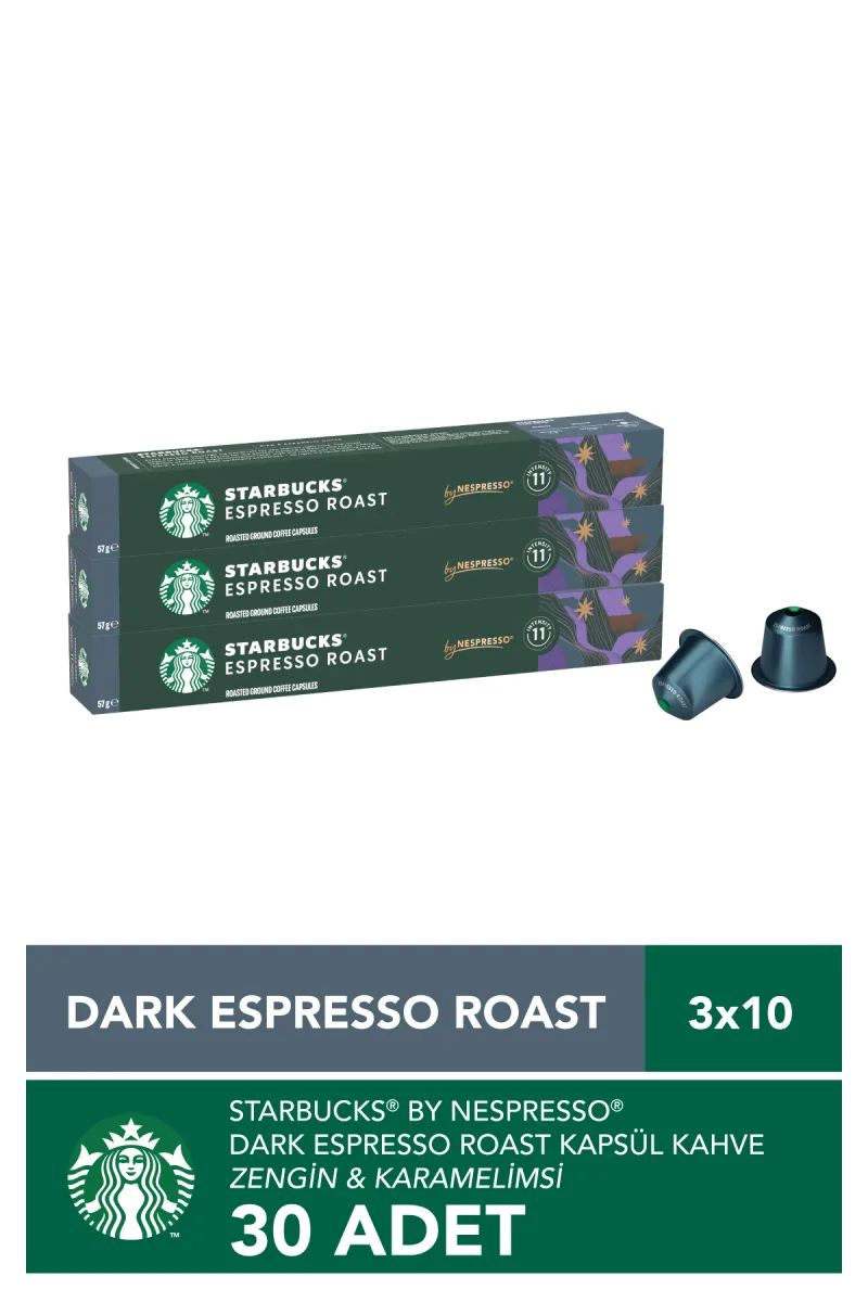 Nespresso Uyumlu Kapsül By Nespresso Dark Espresso Roast Kapsül Kahve 3 X 10 adet