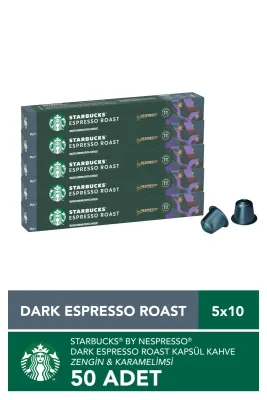 Nespresso Uyumlu Kapsül By Nespresso Dark Espresso Roast Kapsül Kahve 5 X 10 adet