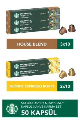Nespresso Uyumlu Kapsül By Nespresso House Blend 30’lu, Blonde Espresso 20’li Kapsül Kahve