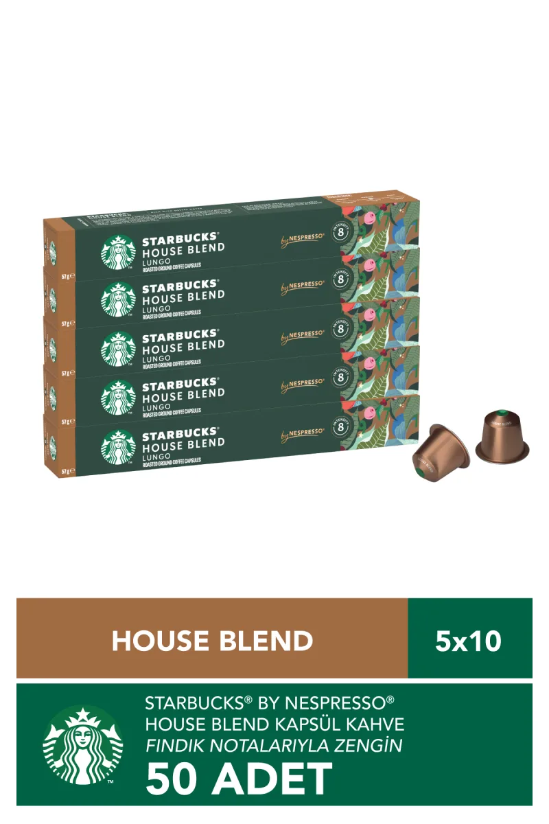 Nespresso Uyumlu Kapsül By Nespresso House Blend Kapsül Kahve 5 X 10 adet
