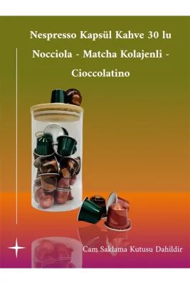 Özel Seri Cioccolatino - Nocciola - Matcha Kolajenli Kapsül 30 Adet Saklama Kutusu Hediye