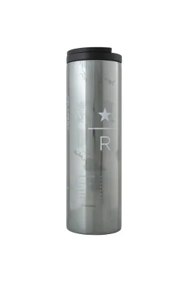 Reserve™ Gümüş Harita Tasarımlı Termos - 473 Ml