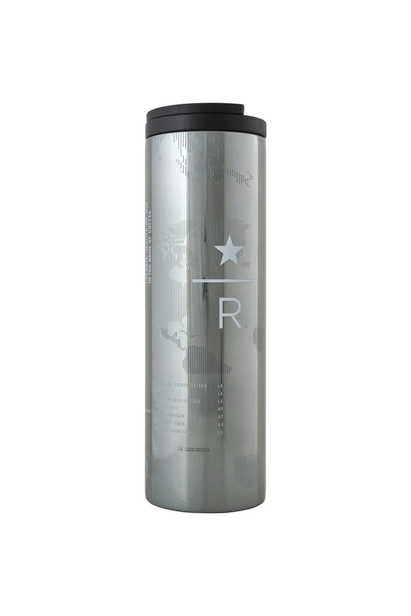 Reserve™ Gümüş Harita Tasarımlı Termos - 473 Ml