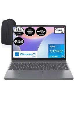 Slim 3 Intel Core i5 13420H 8 GB RAM 512 GB SSD Win11 Pro 15.3" WUXGA 83K1004ETR + EP Çanta