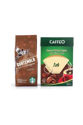 Starbucks Guatemala Filtre Kahve French Press Çekilmiş Caffeo Filtre Kağıdı 1x4 80li