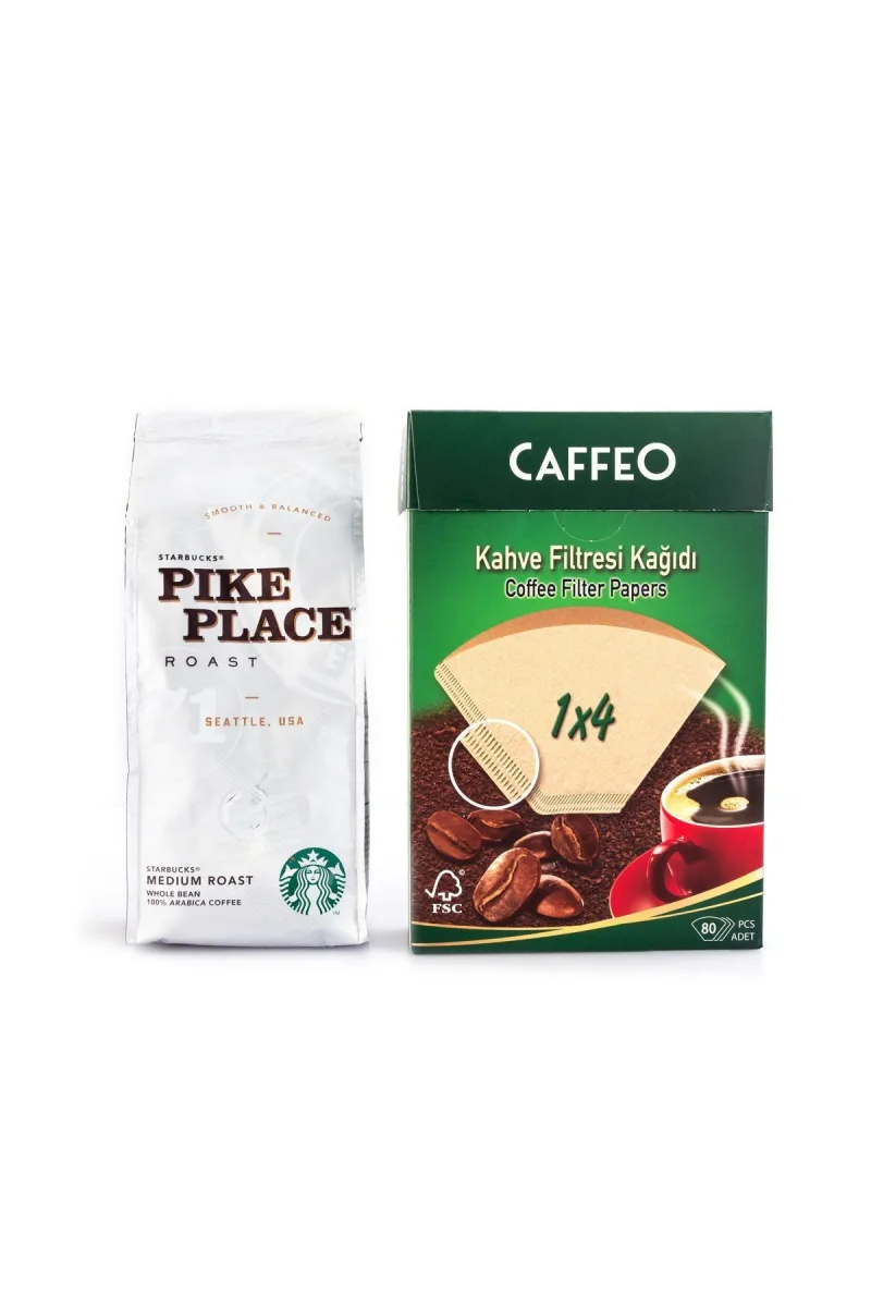Starbucks Pike Place Filtre Kahve Makinası Çekilmiş Caffeo Filtre Kahve Kağıdı 1x4 80li