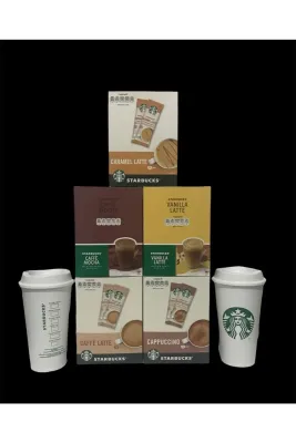 Starbucks Premium Kahve Karışımı Seti 5x10 Adet +yeniden Kullanılabilir 2 Bardak Hediye